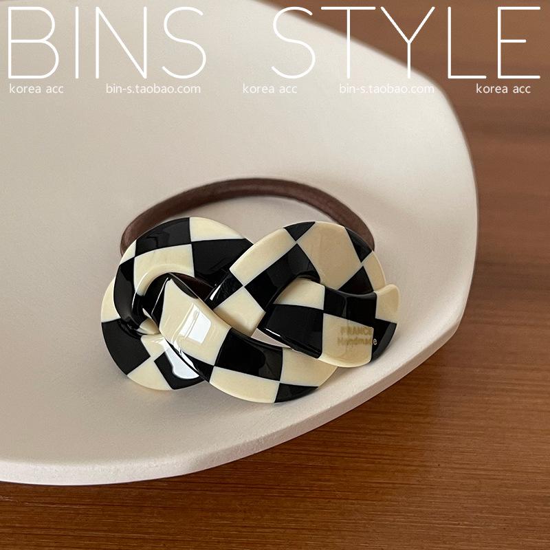 

Корейская текстурированная уксусная дуга плетеная резинка для волос конский хвост