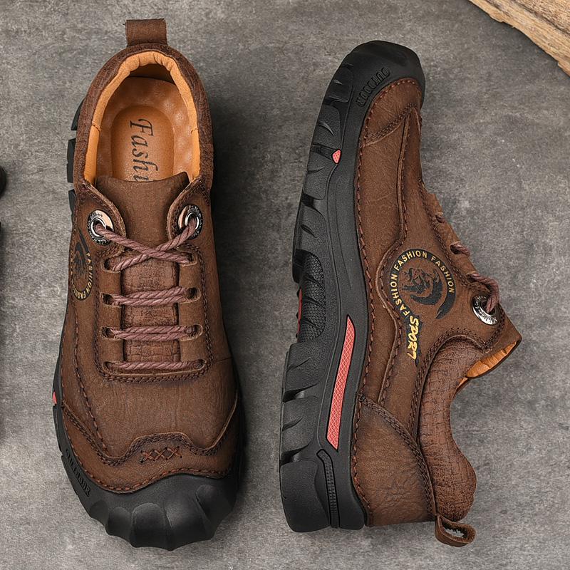 Herren Westernstiefel Echtlederstiefel Outdoorschuhe Herren Flats Bequeme Herren Wanderstiefel