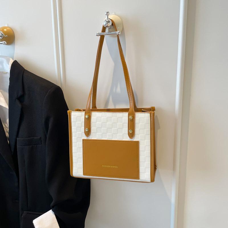 2025 Summer New Large-capacity Textured Big Bag Women's Foreign Style High-end Shoulder Bag Versatile Internet Celebrity Tote Bag