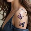 Purple And Black Gradual Change Glitter Butterfly Tattoo Sticker, Waterproof And Long-Lasting, Pure Desire Collarbone Sticker