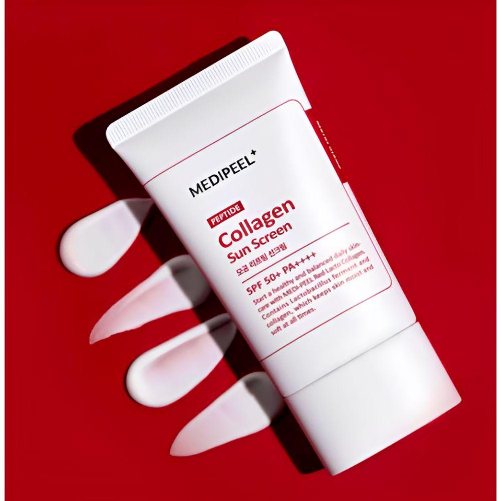 Medipeel Red Lacto Collagen Pore Lifting Sun Cream SPF50+ PA++++ 50ml - Intensive Pore Tightening & Elasticity Boosting Facial Sunscreen