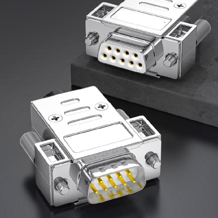 Metal DB9 Serial Port Connector Mini RS232/485 Adapter 9Pin DB9 Male Female Welding Connector Industrial Data Transfer