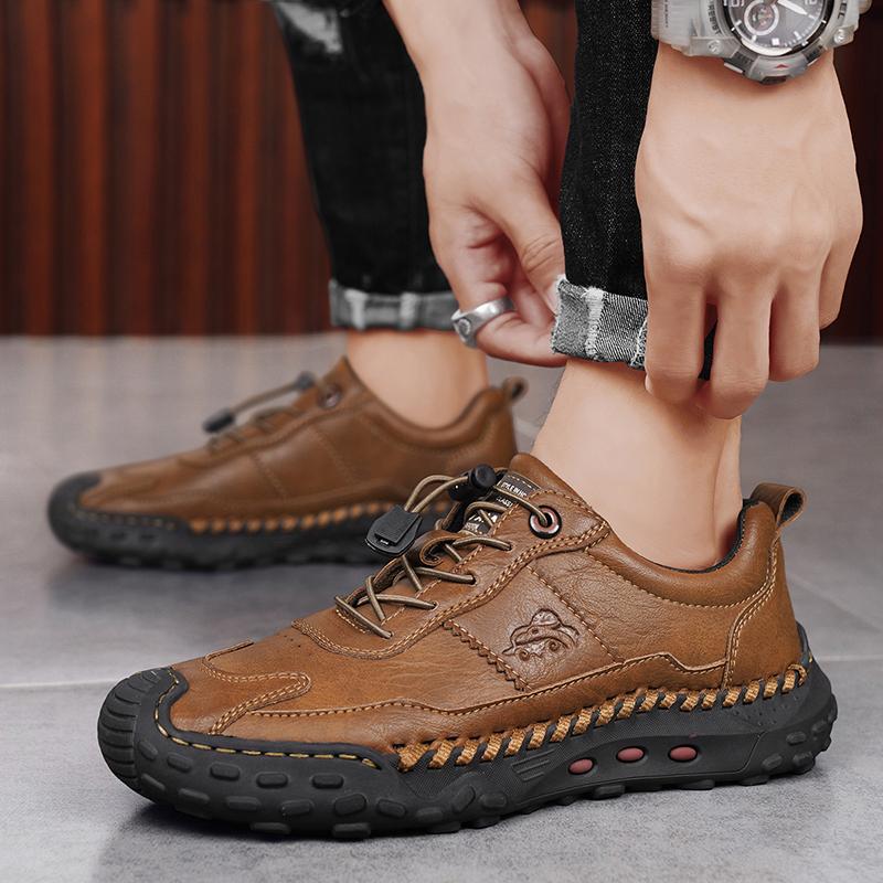 Mens Moccasin Shoes Retro Cow Leather Shoes Men Loafers Handmade Casual Leather Shoes Moccasins Men Flats Shoes