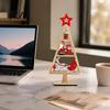 Desktop Christmas Ornament Wooden Tabletop Tree Decor, Hollow Xmas Ornament, Farmhouse Centerpiece for Holiday Party Home Decoration, Gift Handmade