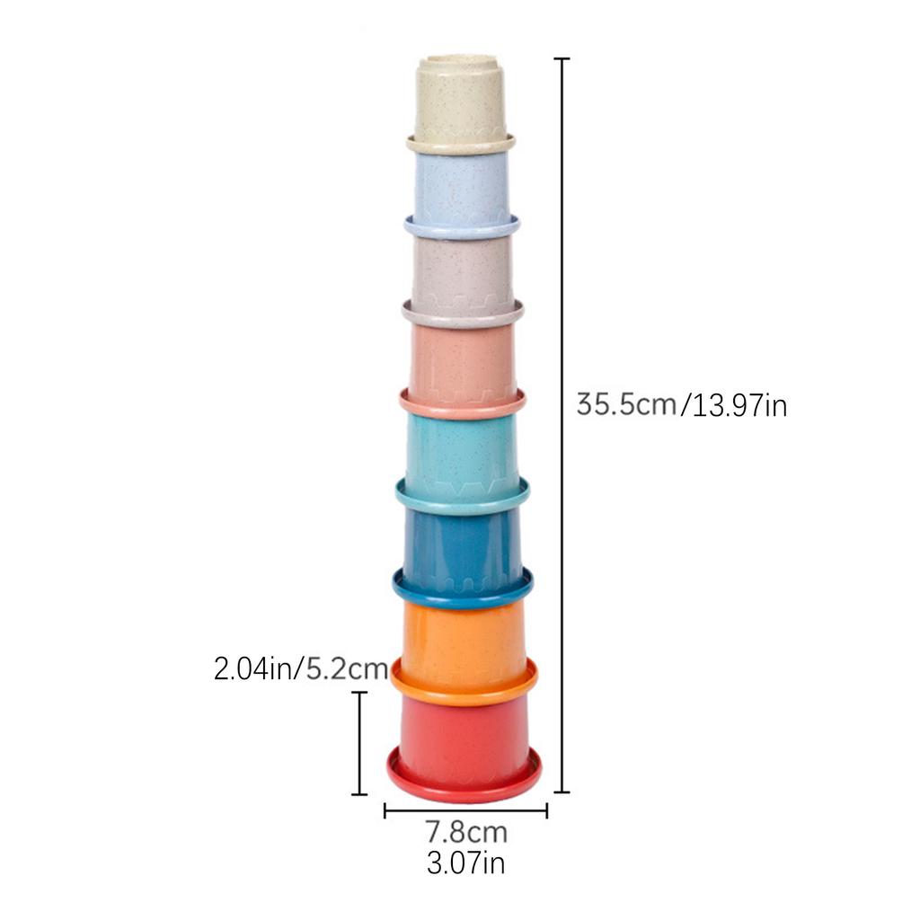 8Pcs Stacking Cups Toys for Rabbits Chinchillas Guinea Pigs  Multi-Colored Reusable Plastic Nesting Toys Stacking Cups Set