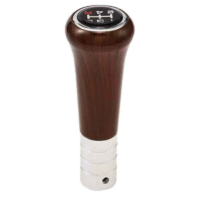1pcs Car Gear Shifter Knobs Walnut Wood Grain Classic Knob 5 Speed With Adapter Kit Interior Parts Fit For Most Cars