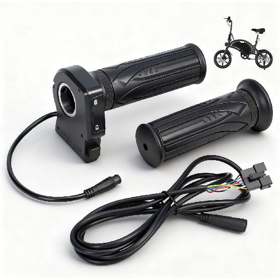 48V Electric Bike Throttle Grip with LCD Voltage Display & Cruise Control, Replacement for Jetson Haze Folding Ebike, DYU Y16 Electric Bicycle, 6-Pin