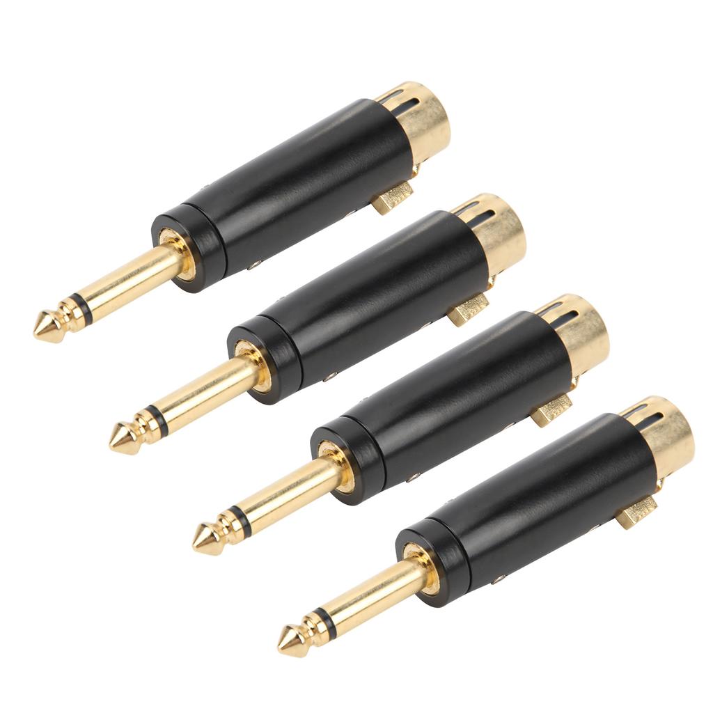 4Pcs XLR Adapter Audio Converter Metal 6.35mm Single Track Male to Female LZ1167G