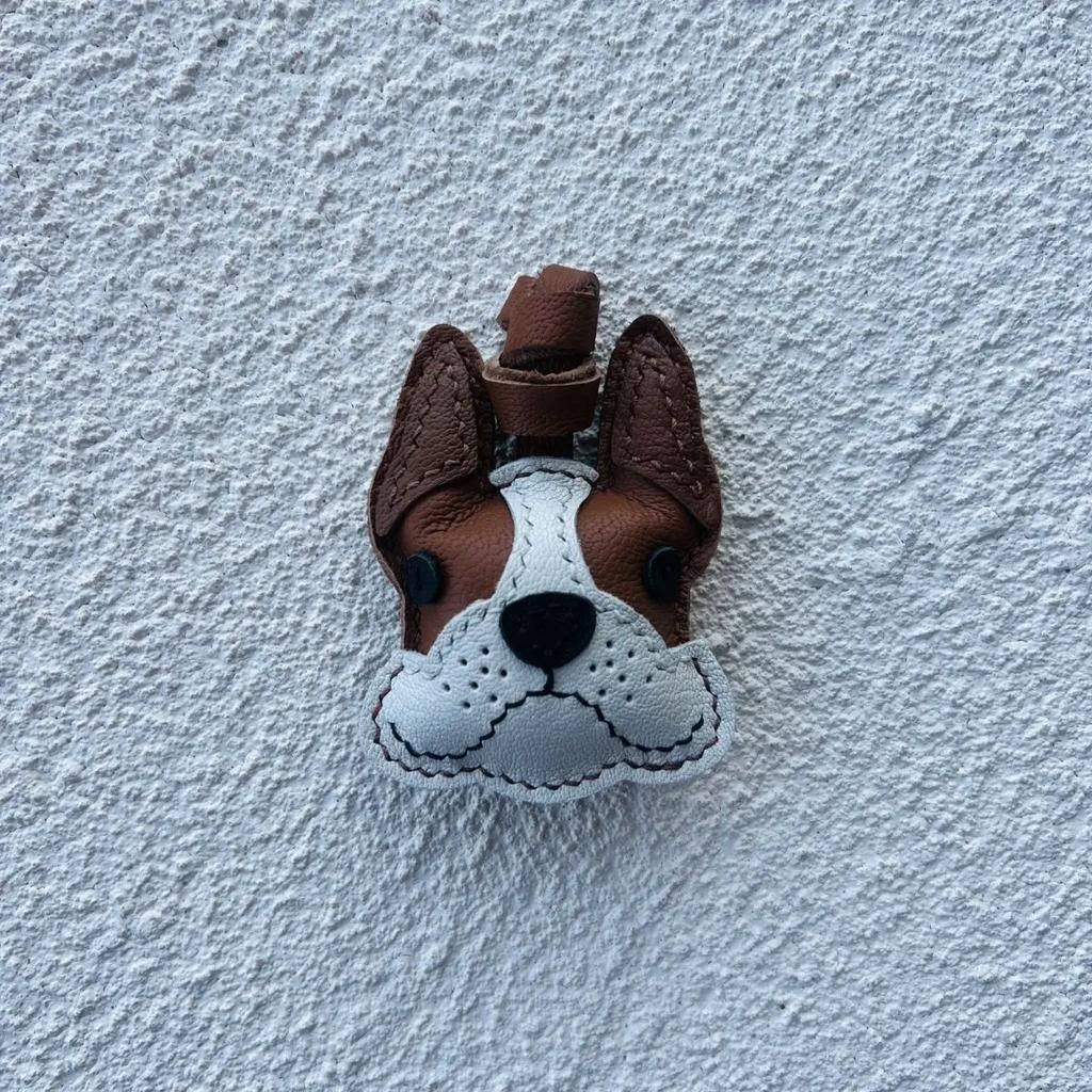 15 Styles Brand Latest Cowhide Bag Pendant & Accessories, Puppy Theme High Quality Key Chain Backpack Charms, Diy Bag Decor Gift