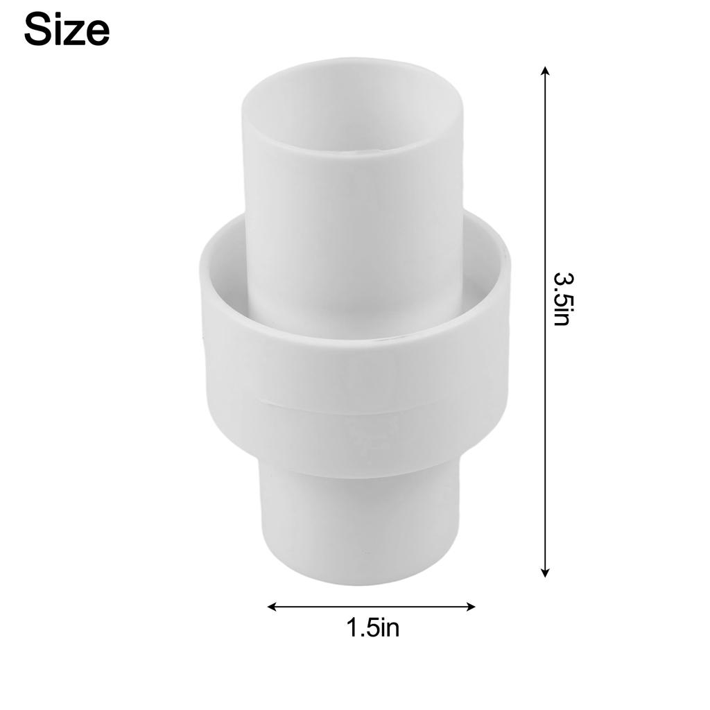 1.5in Hose Adapter 1.5 Diameter Pool Cleaner Connector Efficient Water Flow Robust ABS Construction Pool Cleaning Equipment