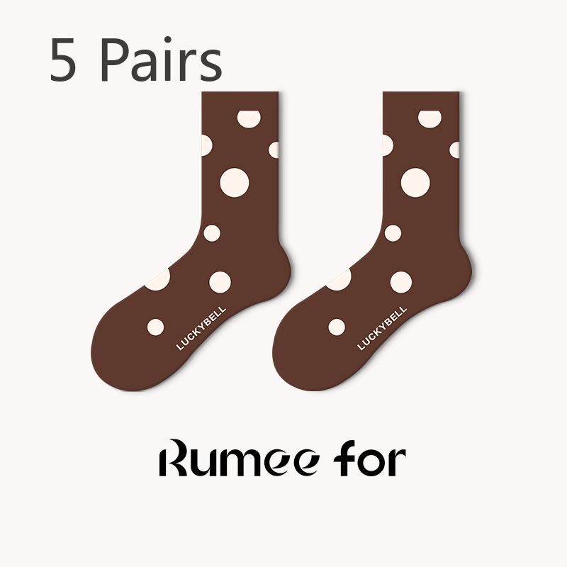 

5 пар женских весенних и осенних милых забавных спортивных носков для улицы 5 Pairs