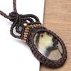 Septarian Jasper Macrame Thread Gemstone Handmade Jewelry 20-36''Ad Necklace