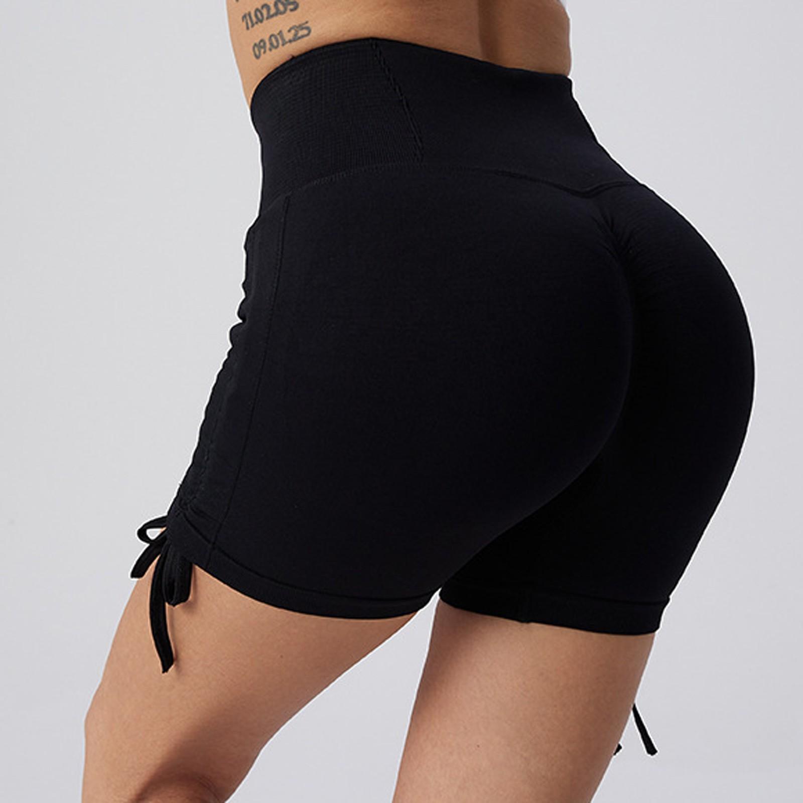 

Жіночі легінси для йоги з високою посадкою, штани з трьох частин, спортивні шорти з ефектом підтягування стегон та компресії живота L чорний