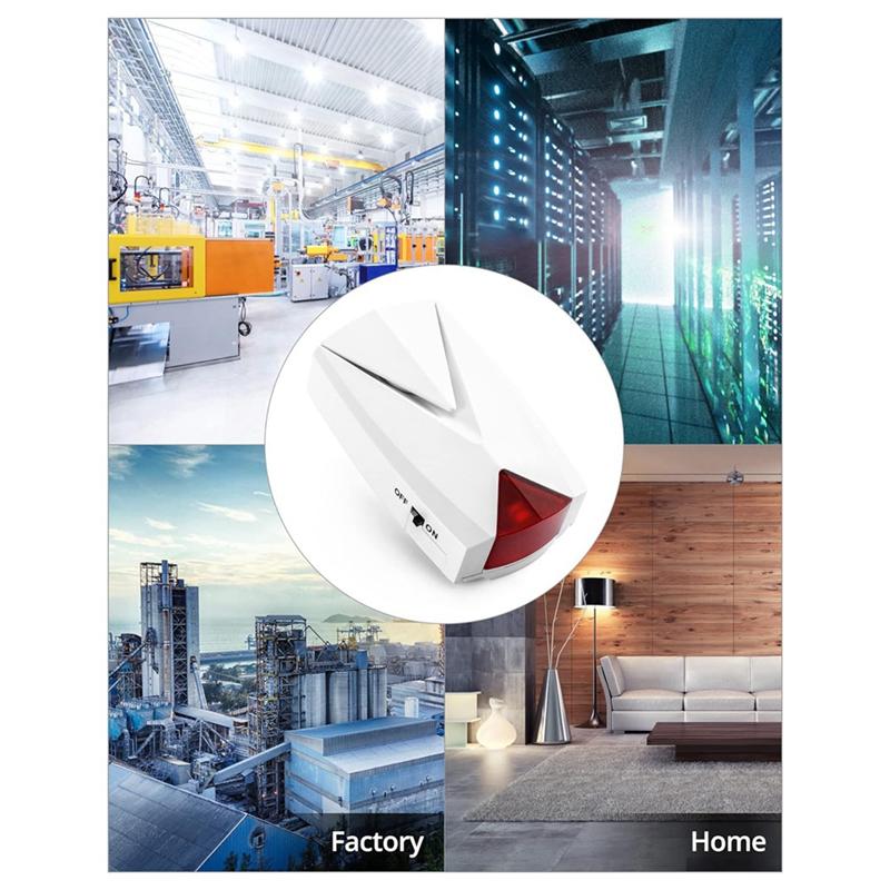 B03B-1 Piece Power Failure Alarm, 118 Db Loud Siren White With LED Light 110V To 220V, Off/On Alert, US Plug