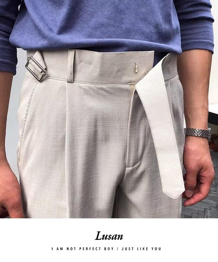Naples Italian Summer Shorts - High-End Paris Buckle Waist, Thin Casual Trousers