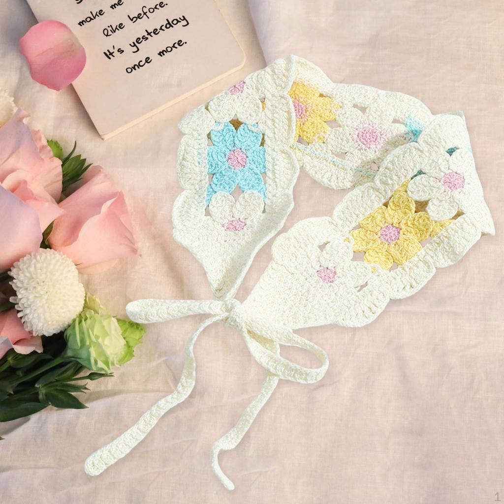 Crochet Bandana for Women, Cute, Handmade, Lightweight, Soft, Decorative, Stylish