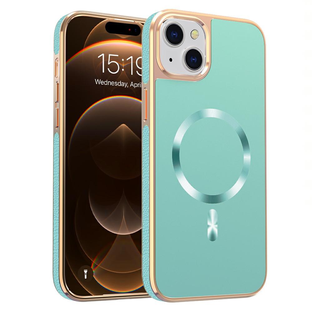 For iPhone 15 Magnetic Case Electroplating Anti-Drop TPU+PC Phone Back Cover