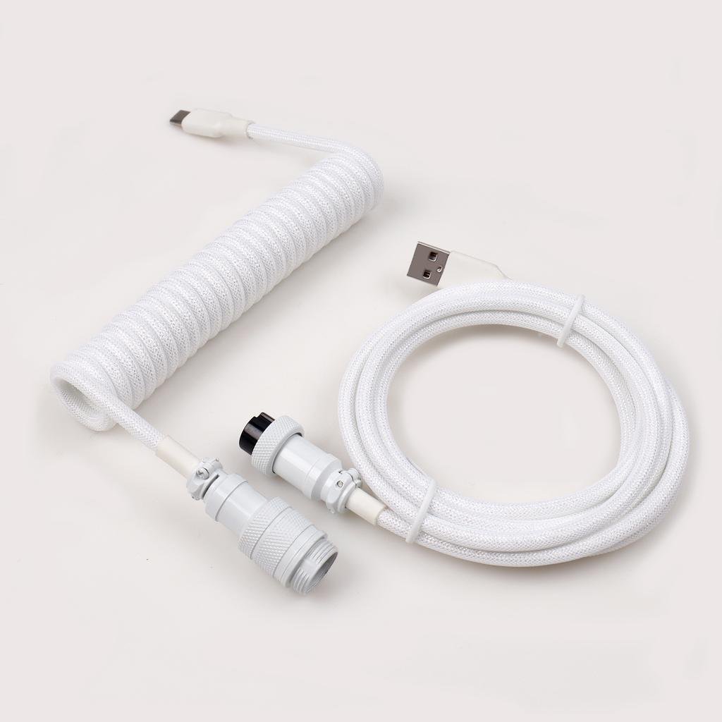 Custom Coiled Type C Gx16 Usb Cable Aviator Cable Usb C Cable Braided for Mechanical Keyboard