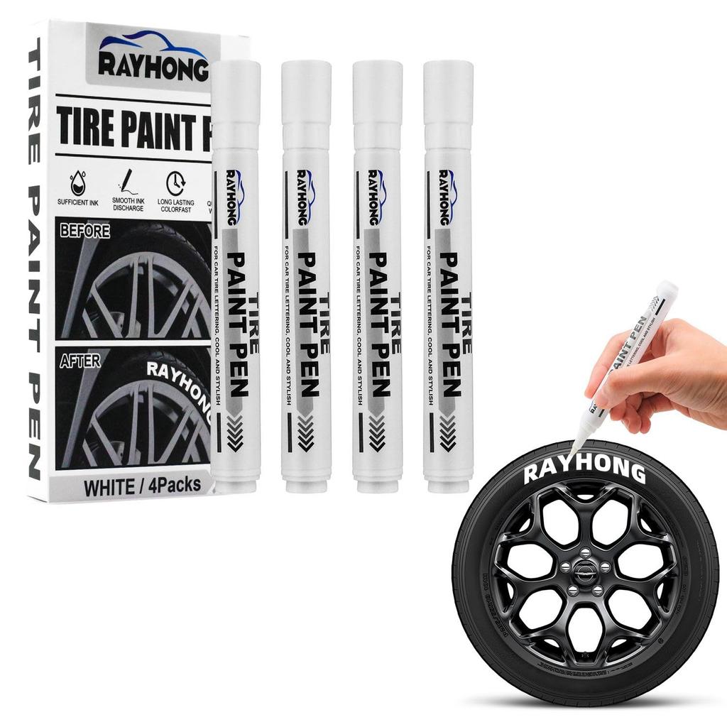 KKLM 4 Pcs Car Touch Pen Tire Marker Auto Touch Pen Tire Marker