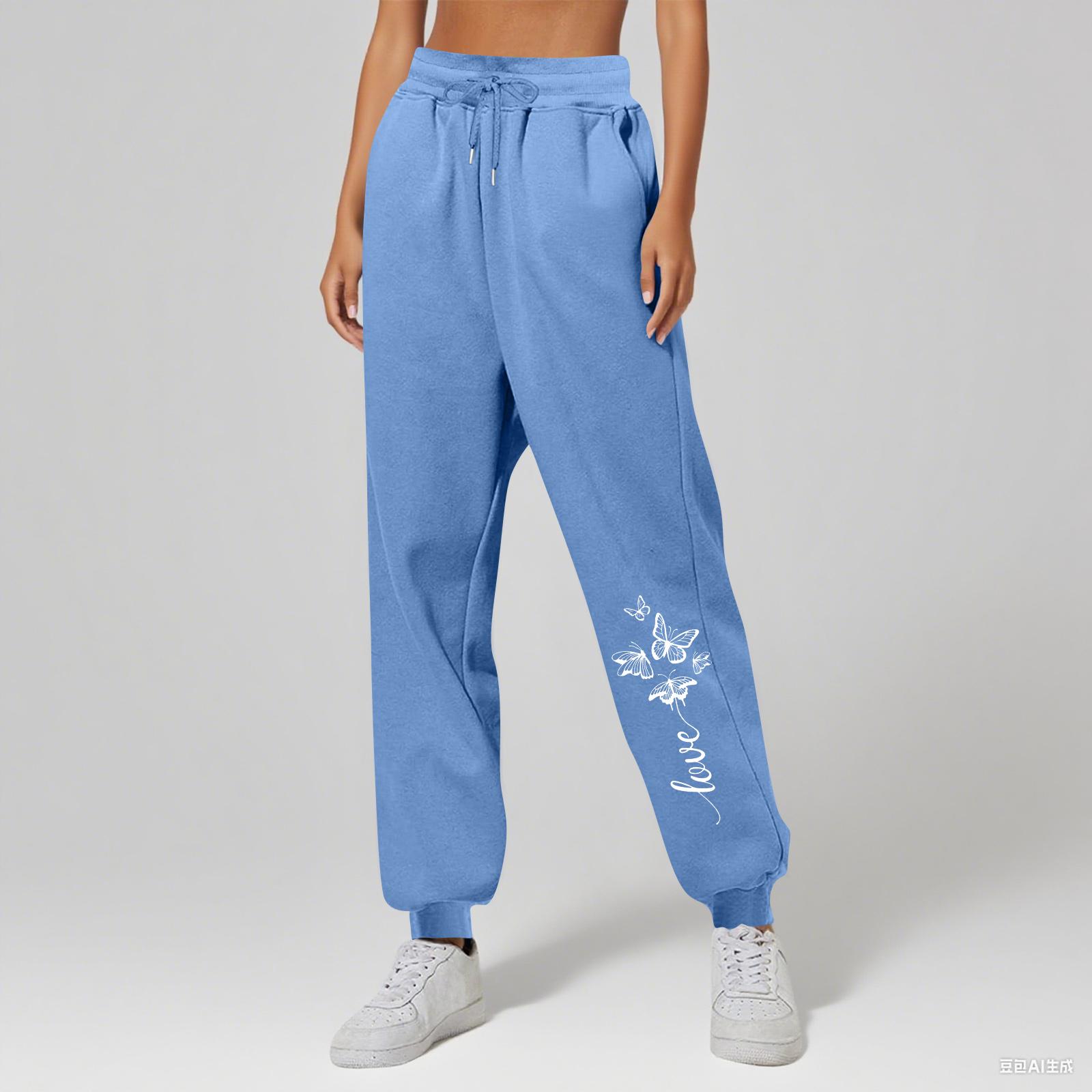 

Женские брюки унисекс с принтом, повседневные, с карманами и кулиской M