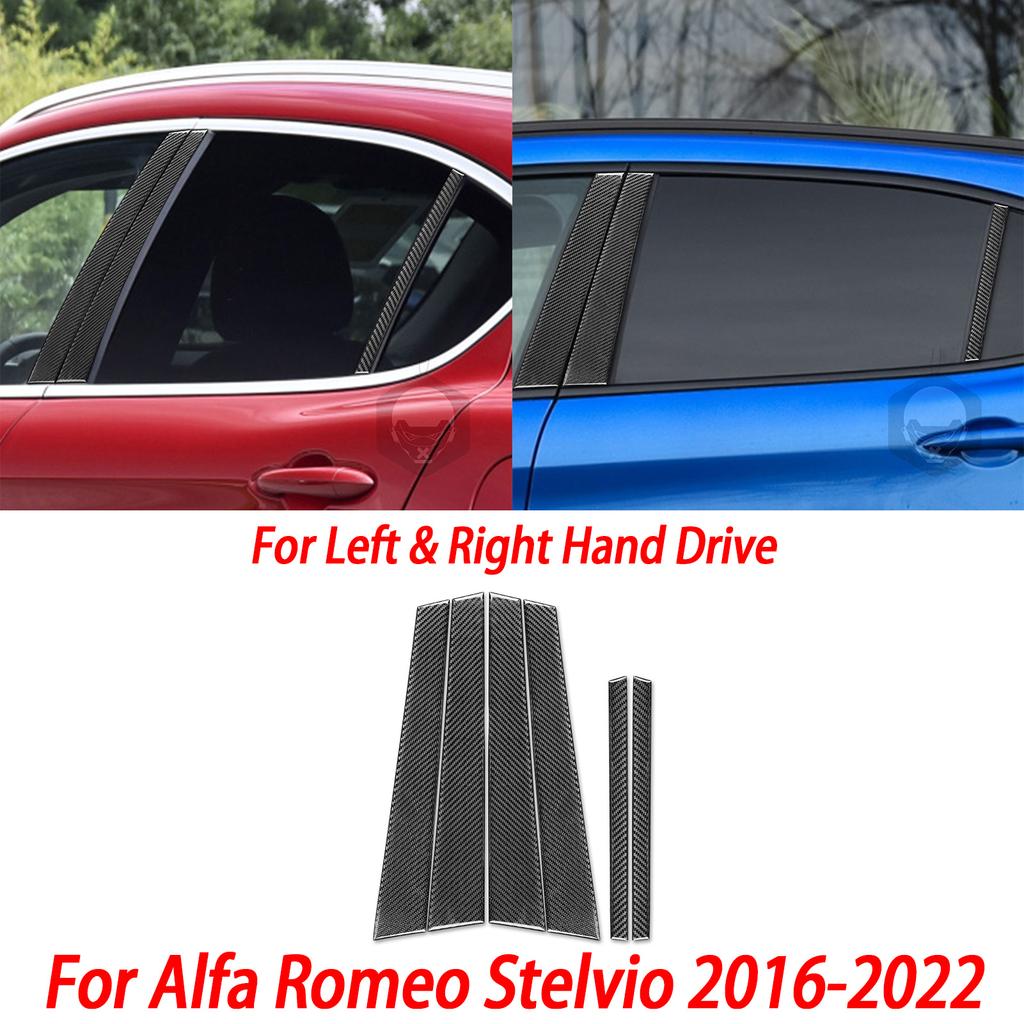 Auto Interior Accessories Sticker For Alfa Romeo Stelvio 2016- Carbon Style Inner Door Handle Storage Box Gear Shift Panel