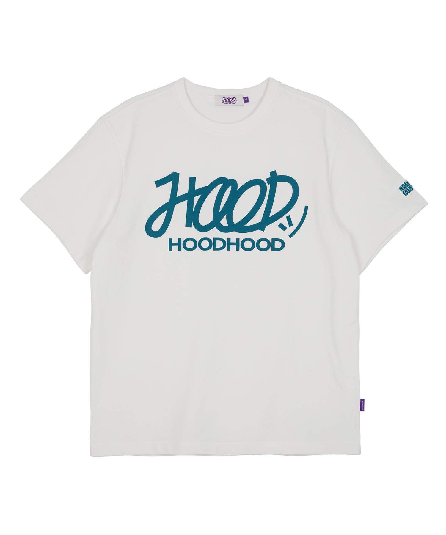 Hoodhood Signature Logo Short Sleeve T-Shirt Ivory Ivory/L