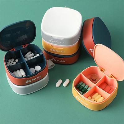 Pastillero de rejilla multifuncional, pastillero de plástico, minicompartimento portátil, caja de almacenamiento para el cuidado de la salud