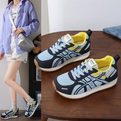 Nuevas zapatillas deportivas y de ocio para mujer con suela gruesa y malla transpirable, para correr ligero para estudiantes