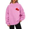 Women's Valentine's Day Print Fashion Loose High-Collar Long Sleeve Solid Color Sweatshirt Pullover