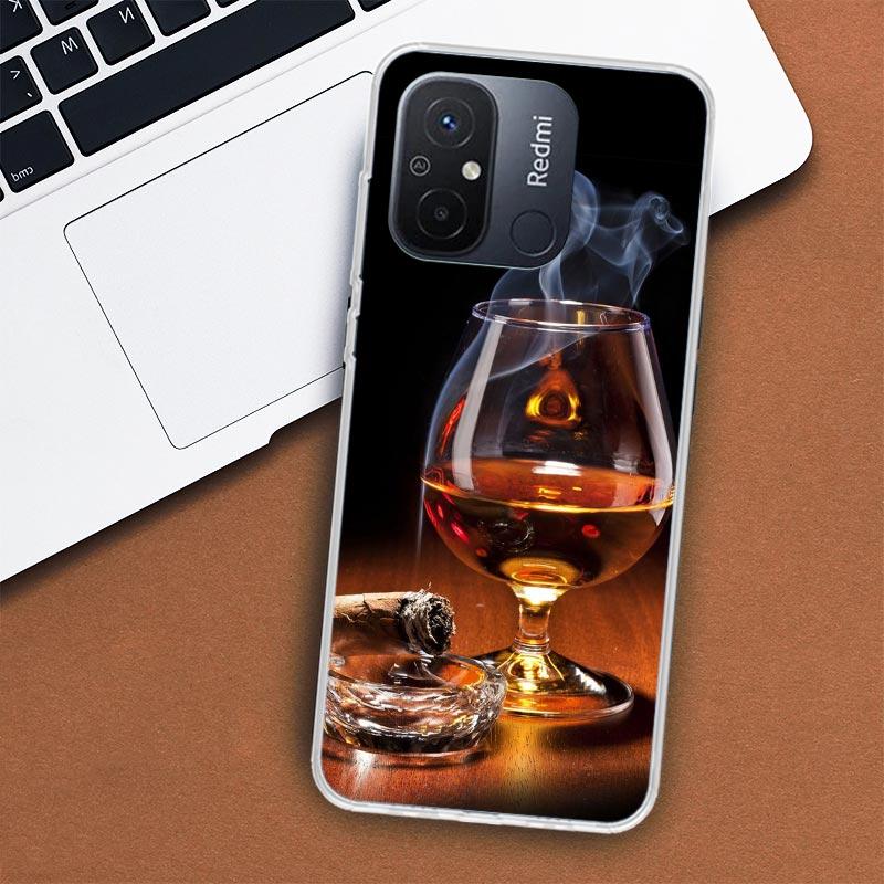 Cigar Whiskey Ice Drink Phone Case For Xiaomi Redmi 12 12C 10 10C 10A 9T 9C 9A 9 8 8A 7 7A 6 6A K20 K30 K40 Pro S2 Fundas Cover
