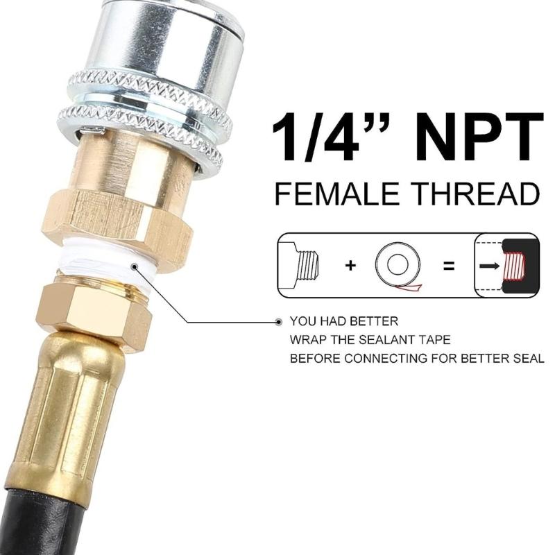  Locking Tire Inflator Chuck Brass Tire Air Chuck for Secure & Efficient Inflation for Various Pumps Interfaces