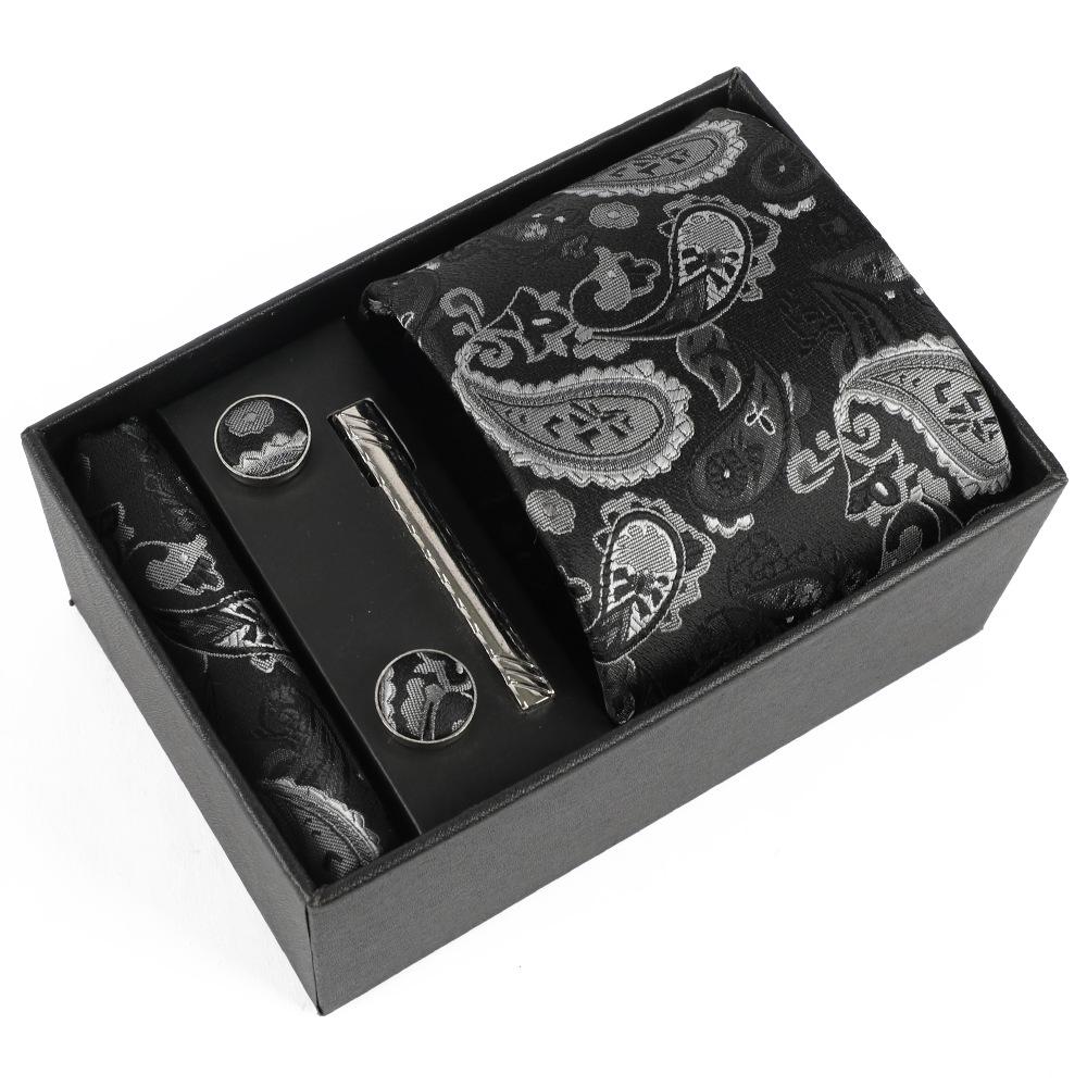 Heren Paisley Jacquard Stropdas met Cadeaubox - Elegante 8CM Cashew Design