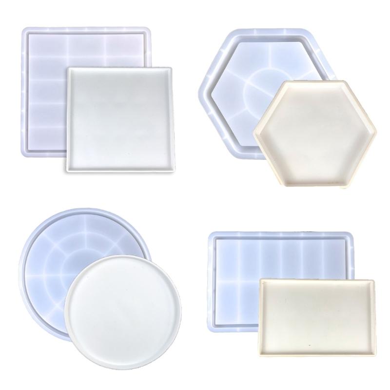 Irregular Saucer Shape Mould Square Cups Tray Casting Mould Durable Resin Molds for Unique Ornaments Silicone Molds