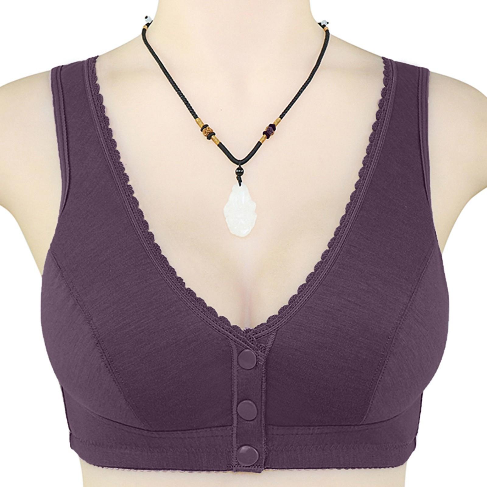 

Женский спортивный бюстгальтер с застежкой спереди, очень эластичный, дышащий, с кружевной отделкой XXXXL фиолетовый