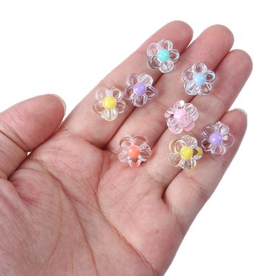 Perles Acryliques Tournesol Transparentes Mignonnes 12mm 30pcs Espacements Libres pour Accessoires de Mode Boucles d'Oreilles Collier Bricolage Cadeaux Faits Main