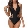 One Piece Swimsuit Women's Laced Sexy Halter Swimwear Monokini Female Bathing Suit Cutout Bodysuit Swim Wear