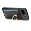 For Google Pixel 9a Case Ring Kickstand Leather + TPU + PC Phone Cover Detachable Card Holder