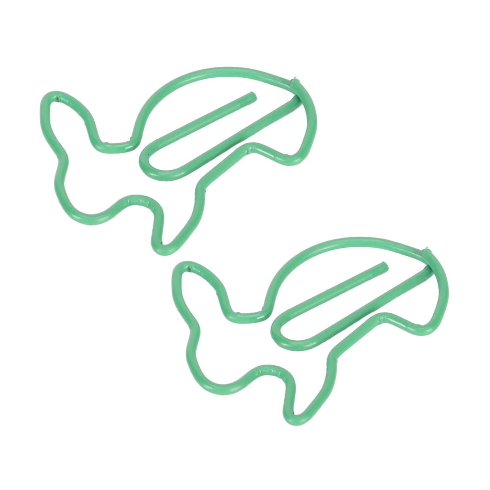 100 шт. скрепок в форме кролика, креативные милые мультяшные животные, золотистые маркеры для страниц, зажимы для заметок зелёный