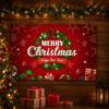 Red Happy Christmas Photography Backdrop Cloth Christmas Festival Christmas Background Banner 180x110cm Celebrate Party