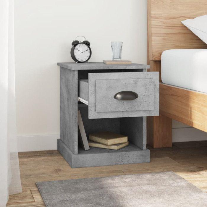 VidaXL Bedside Tables 2 Pcs Concrete Grey 39x39x47.5 Cm Engineered Wood 816137