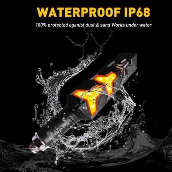 2X LED Motorcycle Turn Signals Indicator Amber Blinker Light Universal Flowing