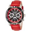 Angel Clover Brio Men's Watch, Red Dial, Stainless Steel, Quartz Movement, 43mm, Authentic Warranty, BR43BBK-RE
