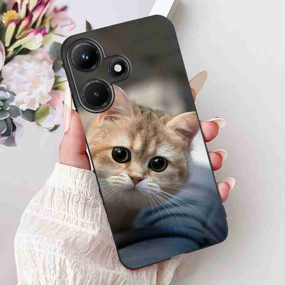 For Infinix Hot 30i 6.56" Case Tiger Luxury Flower Butterfly Silicone Soft Black Cover For Infinix Hot30i 30I X669C Phone Cases