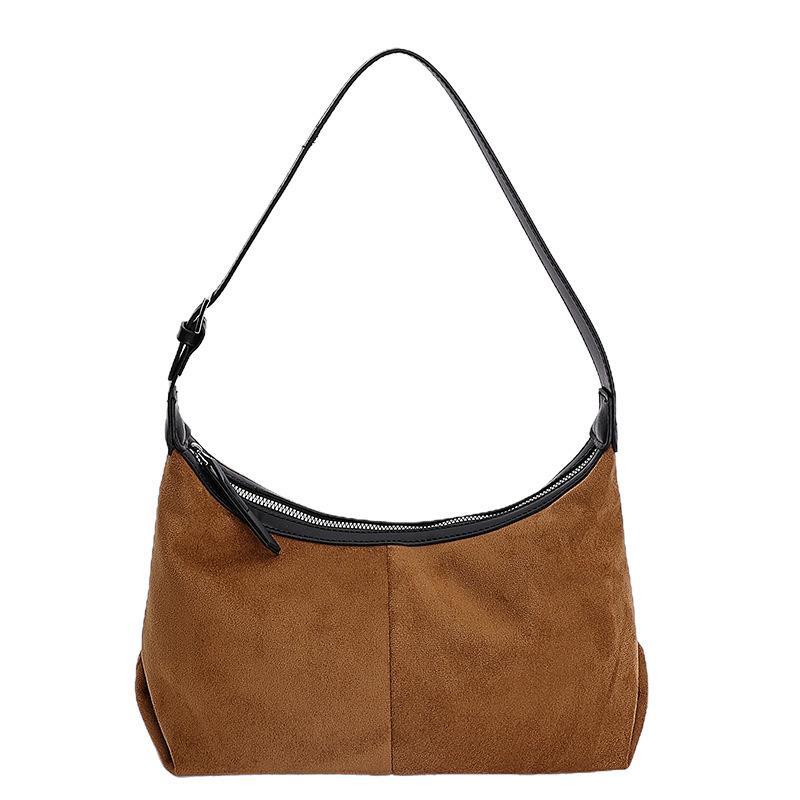 Foreign Style Fashion Suede Exquisite Versatile High Temperament Single Shoulder Portable Simple 2025 Autumn Women's Armpit Bag