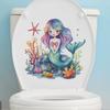 Mermaid and Underwater Animals Toilet Lid Decorative Sticker