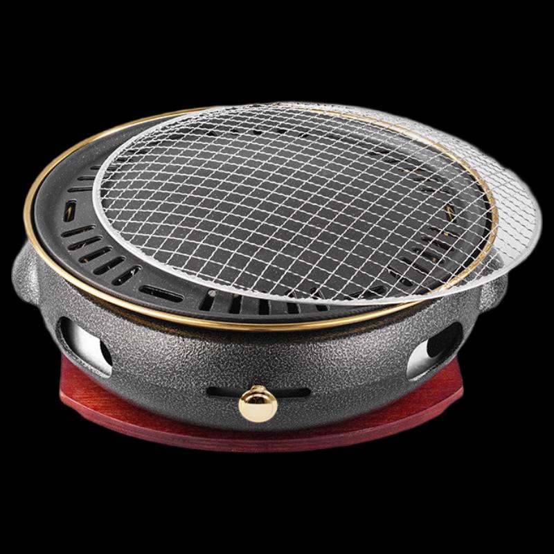 OEING Cast Iron Smokeless Charcoal BBQ Grill Stove