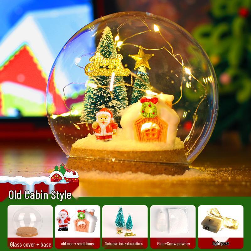 Handmade DIY Santa Claus Snow Globe Christmas Tree Ornament