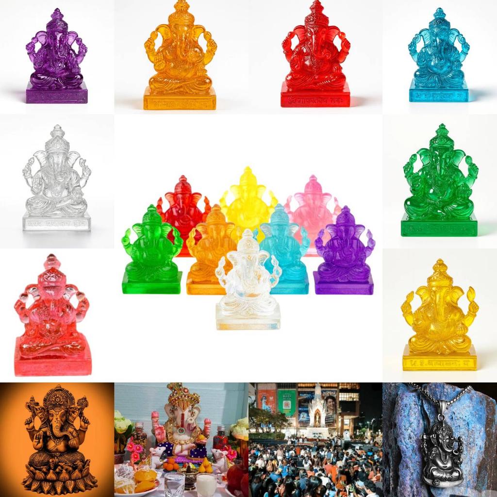 Ganeśa Głowa Słonia Hinduizm Bóg Posąg Potężny Amulet Sukcesu Talizmany Biżuteria Vintage Bogaty Ochrona Zdrowia Szczęśliwe Pieniądze Bogaty