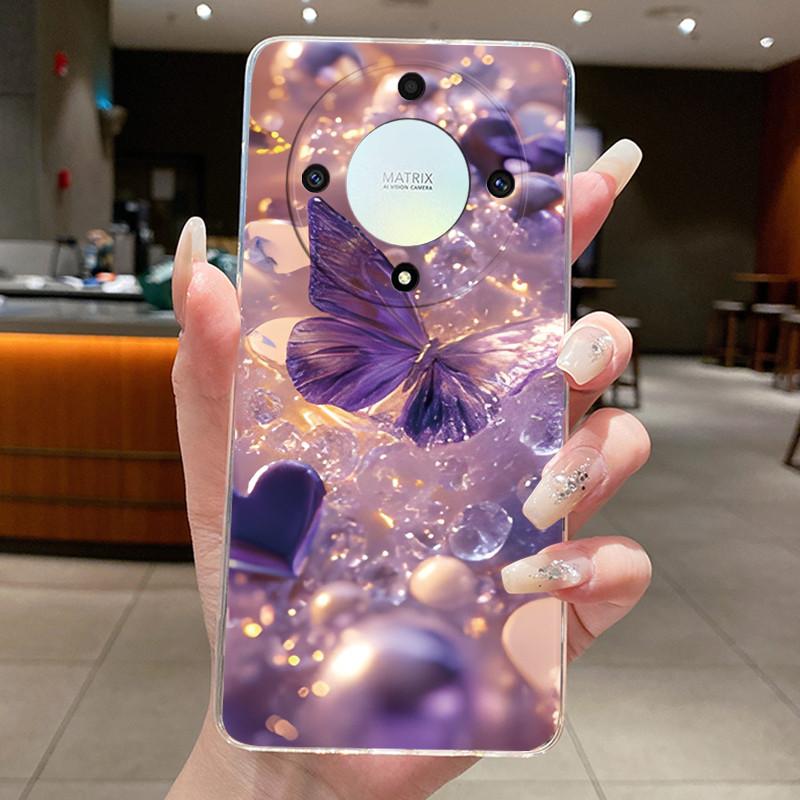 For Honor X50 5G Case Luxury Flower Painted Cover Clear Soft Silicone Phone Case For Honor X 40 50 X40 X50 5G Back Covers Bumper