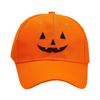 Halloween Baseball Hat Halloween Embroidered Pumpkin Face Baseball Cap Breathable Adjustable Outdoor Sun Hat